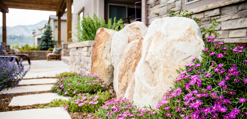 red rocks rustic landscaping